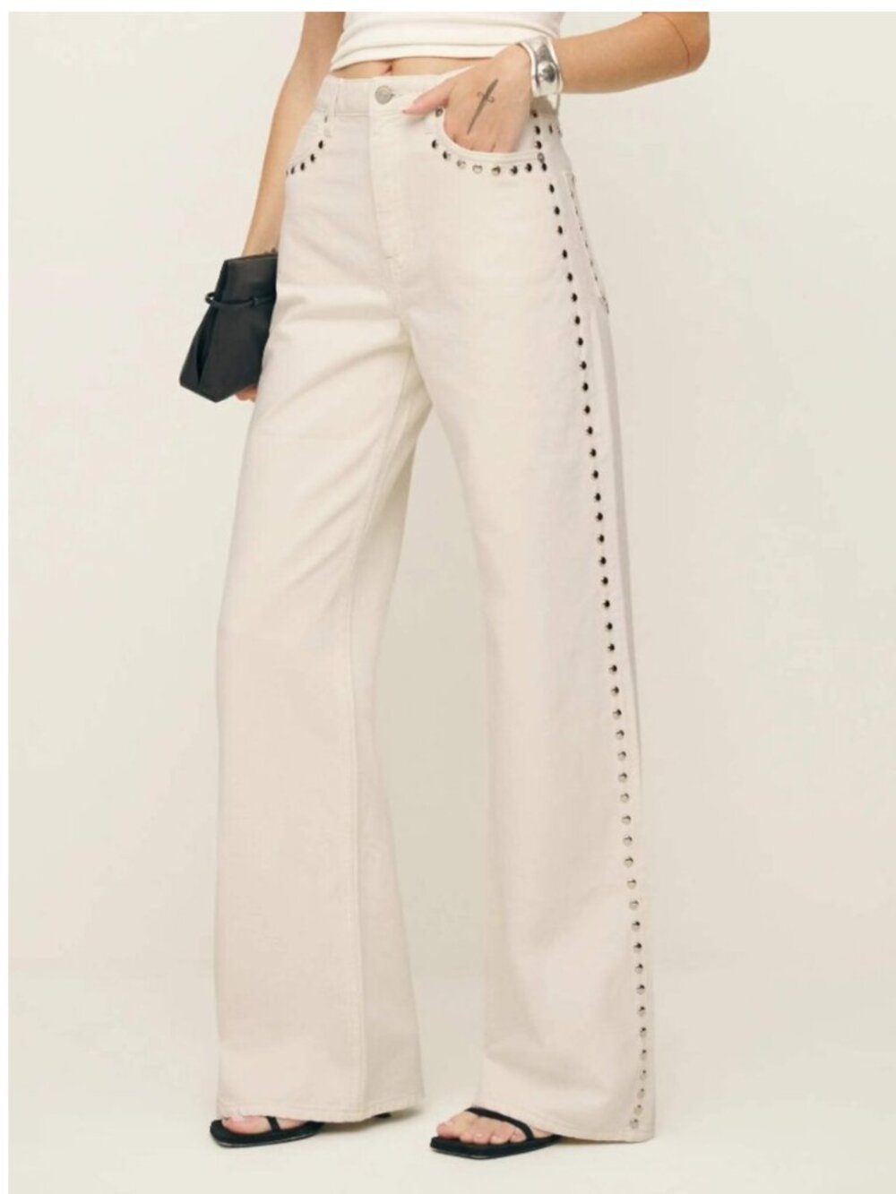 Reformation Cary High Rise Slouchy Wide Leg Jeans size 27